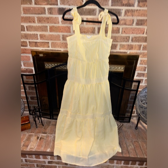 Ladies XL johnny becca yellow & white gingham maxi dress - Picture 1 of 6